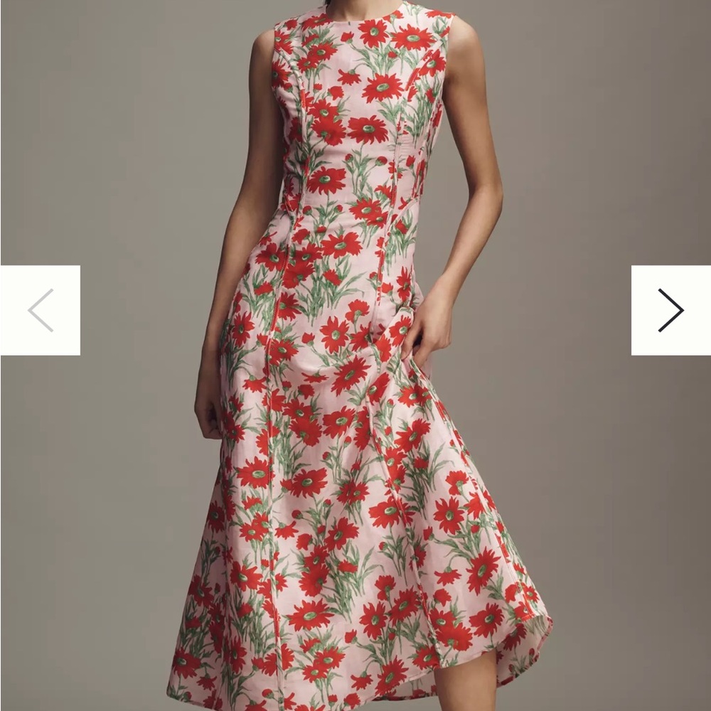 Floral Red and Pink Maxi Dress - Sleeveless Elegant Fit